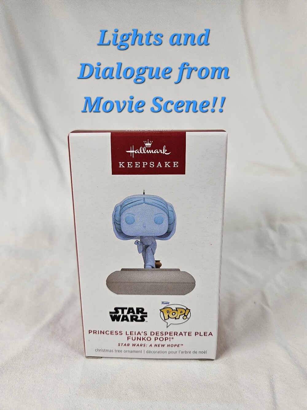 Star Wars A New Hope Princess Leia's Desperate Plea Funko Pop! 2024 Ornament NIB
